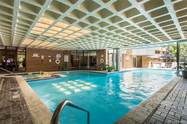 pool with a patio area