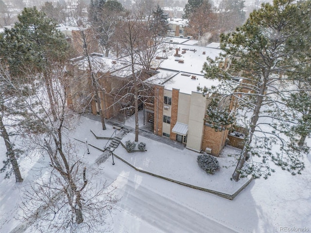 view of snowy aerial view