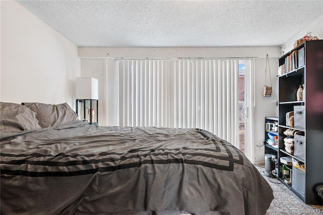 bedroom with a textured ceiling