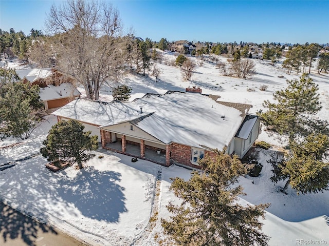 view of snowy aerial view