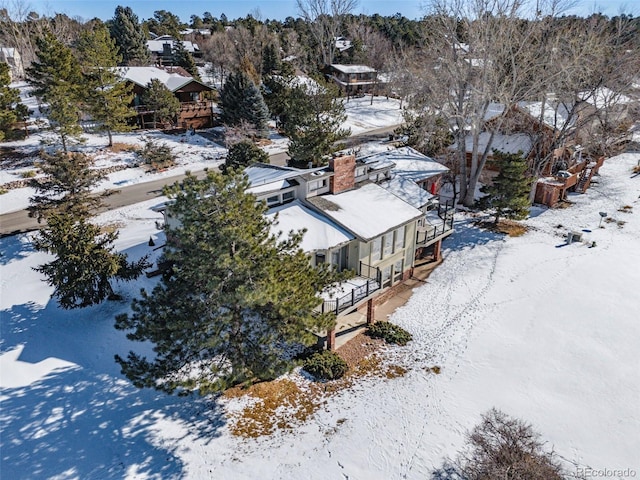 view of snowy aerial view