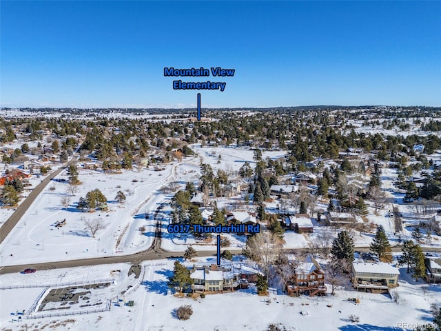 view of snowy aerial view