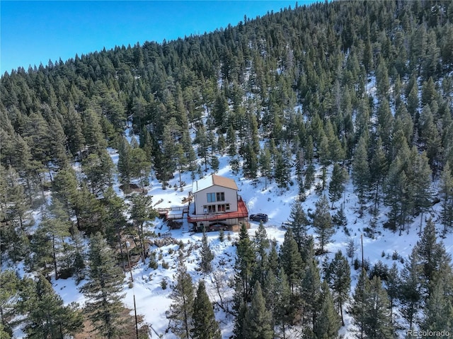 view of snowy aerial view