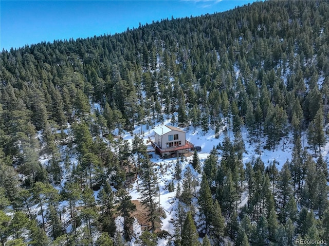 view of snowy aerial view