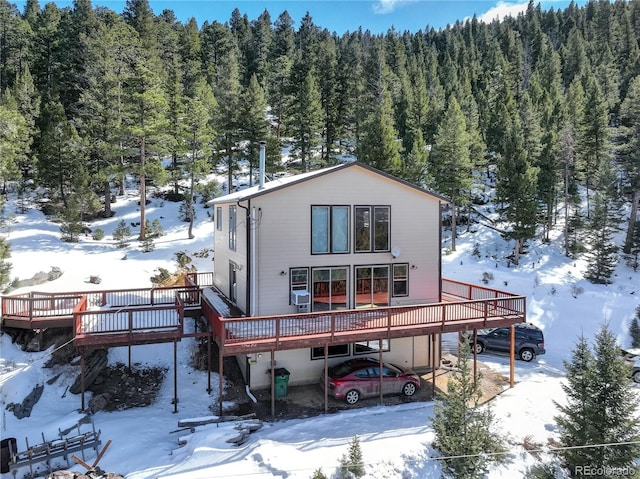 view of front of house featuring a deck