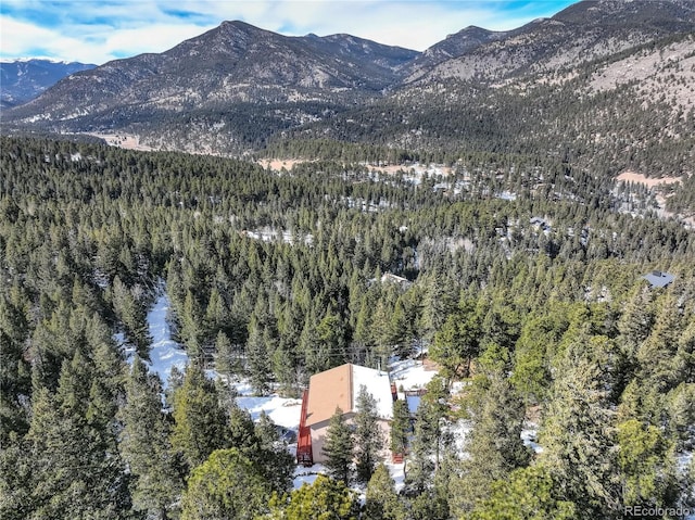 exterior space featuring a mountain view