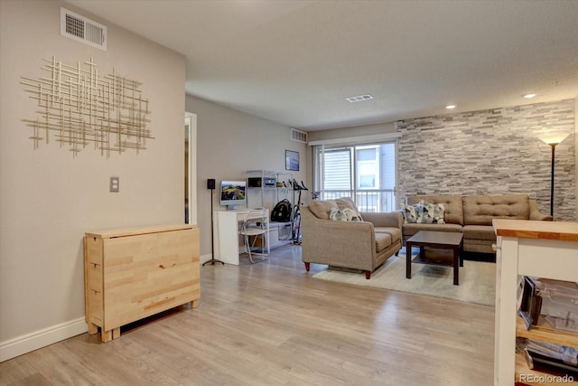 living room featuring hardwood / wood-style floors