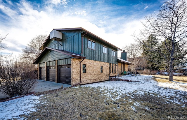 view of snow covered exterior