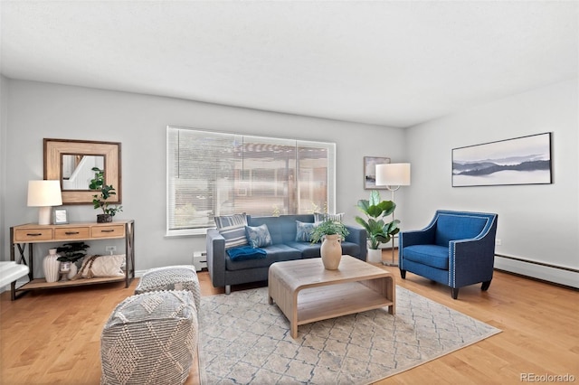 12820 Willow Ln Unit 9, Golden, CO 80401 - living room featuring light wood finished floors and a baseboard heating unit