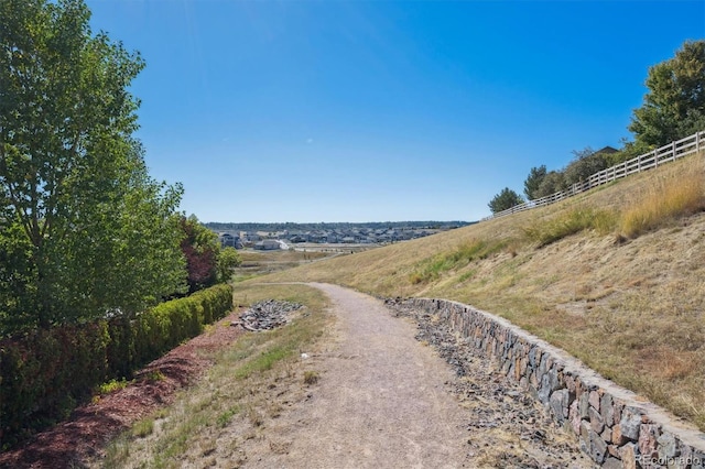 view of road featuring a rural view