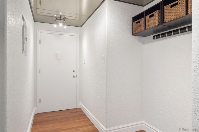 740 N Pearl St Unit 606, Denver, CO 80203 - entryway featuring wood finished floors and a textured wall