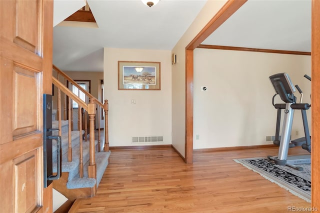 foyer featuring light hardwood / wood-style floors