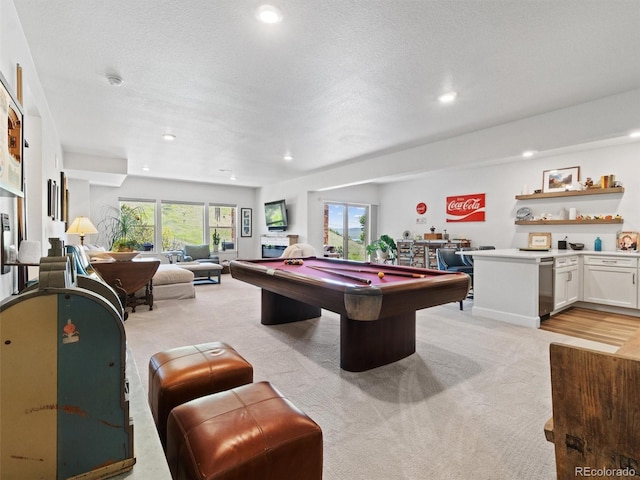 6268 Dakota Ridge Dr, Littleton, CO 80125 - rec room with billiards table, light colored carpet, and recessed lighting