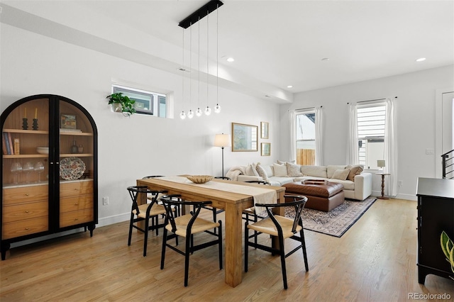 1250 W Osceola St Unit 2, Denver, CO 80204 - dining area featuring light wood-type flooring and recessed lighting