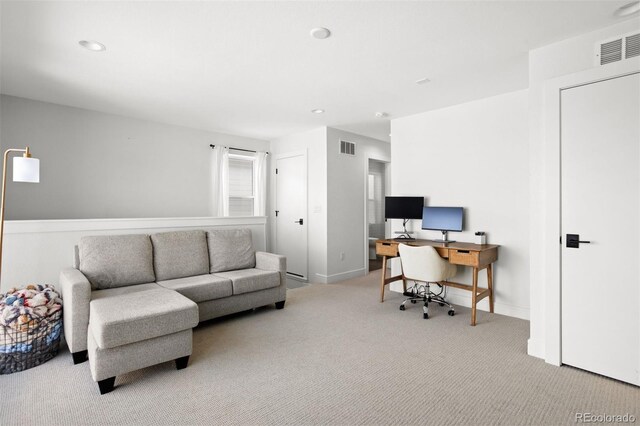 1250 W Osceola St Unit 2, Denver, CO 80204 - home office featuring carpet floors and recessed lighting