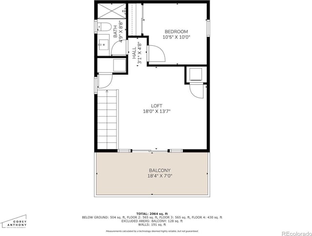 1250 W Osceola St Unit 2, Denver, CO 80204 - view of property floor plan