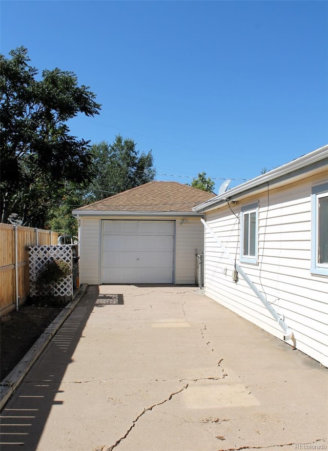 view of garage