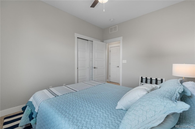 5046 Uinta St, Denver, CO 80238 - bedroom featuring ceiling fan and a closet