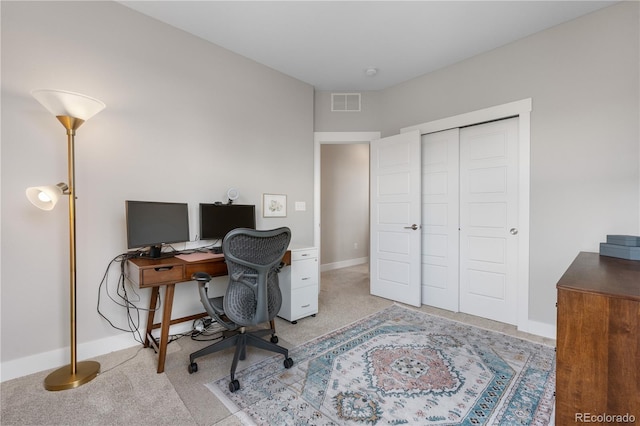 5046 Uinta St, Denver, CO 80238 - home office with baseboards and light carpet