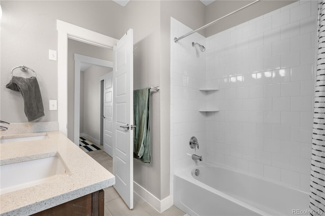 5046 Uinta St, Denver, CO 80238 - full bath featuring vanity, tub / shower combination, and tile patterned floors