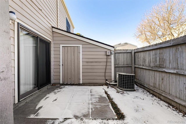 view of patio / terrace featuring central AC unit