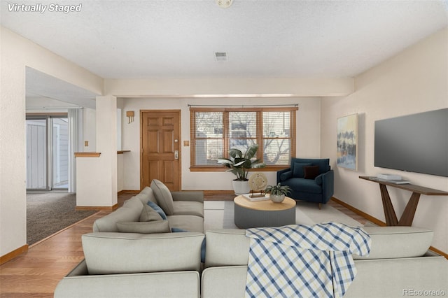 living room featuring hardwood / wood-style flooring