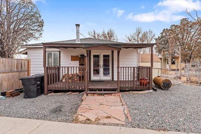 view of front of house with french doors