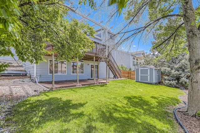 10155 Silver Maple Cir, Highlands Ranch, CO 80129 - back of property featuring stairs, a deck, and a patio area