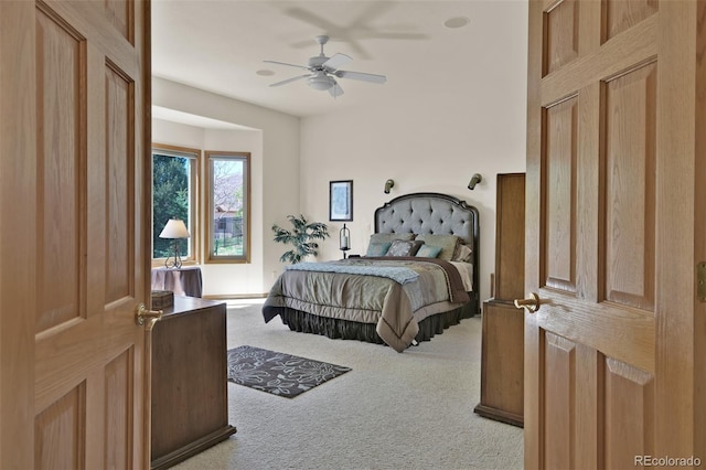 6240 Wilson Rd, Colorado Springs, CO 80919 - carpeted bedroom featuring a ceiling fan