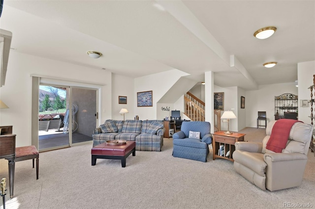 6240 Wilson Rd, Colorado Springs, CO 80919 - living area with carpet and stairway