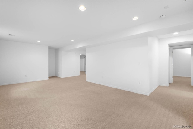 6658 S Shawnee Ct, Aurora, CO 80016 - finished below grade area featuring light colored carpet and recessed lighting