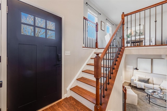 entryway featuring hardwood / wood-style flooring