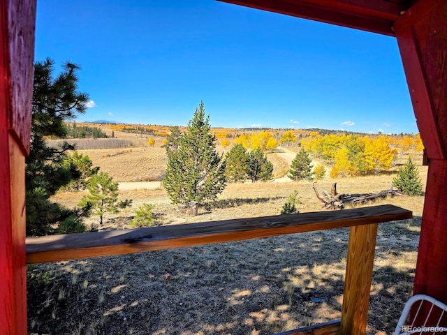 view of yard with a rural view