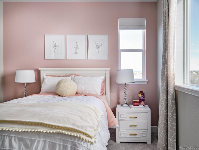 view of carpeted bedroom