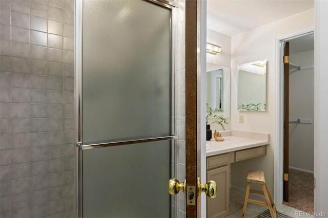 5808 E Hinsdale Pl, Centennial, CO 80112 - bathroom featuring vanity and a shower stall