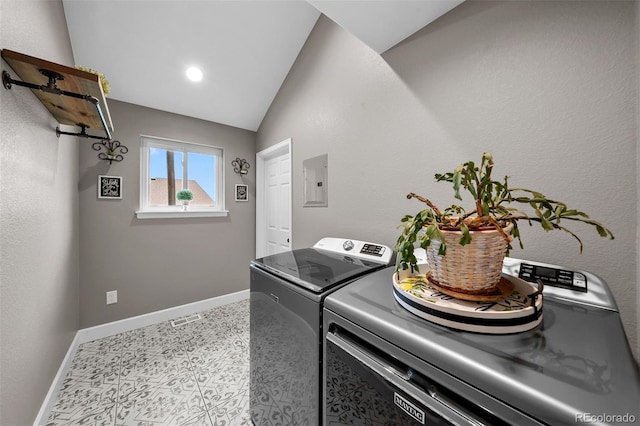 603 E 2nd Ave, Castle Rock, CO 80108 - washroom featuring washer and dryer and electric panel