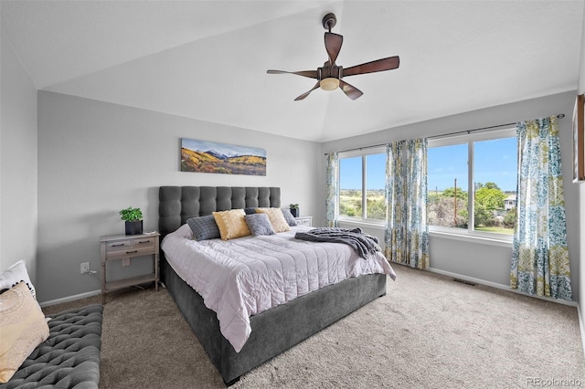 603 E 2nd Ave, Castle Rock, CO 80108 - carpeted bedroom with a ceiling fan and lofted ceiling