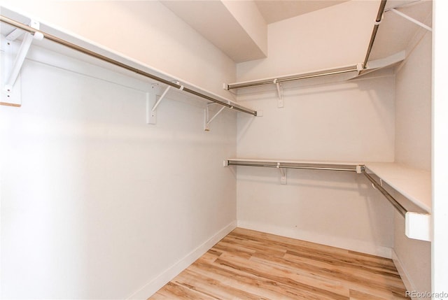 spacious closet with light wood-style flooring