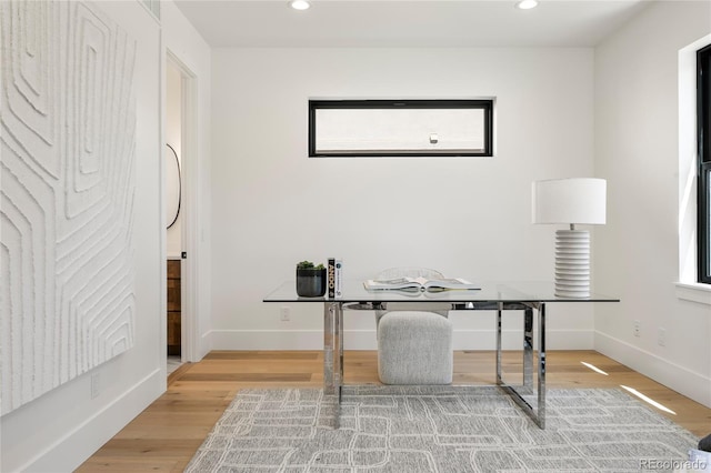 1195 S Milwaukee St, Denver, CO 80210 - office area with recessed lighting, baseboards, and wood finished floors
