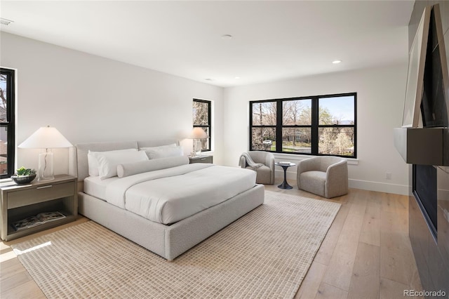 1195 S Milwaukee St, Denver, CO 80210 - bedroom featuring light wood-style flooring, baseboards, and recessed lighting