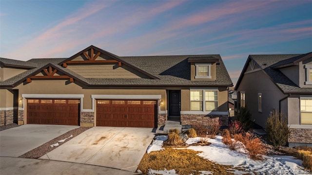 view of front of home featuring a garage