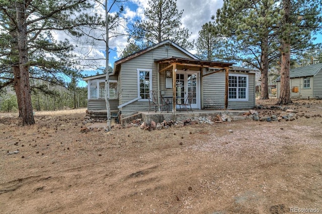 11 Hupp Rd, Bailey, CO 80421 - view of front facade with french doors