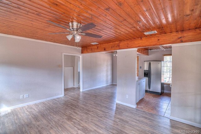 11 Hupp Rd, Bailey, CO 80421 - spare room featuring ceiling fan, visible vents, and wood finished floors