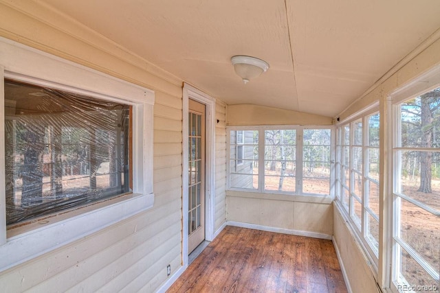 11 Hupp Rd, Bailey, CO 80421 - unfurnished sunroom featuring vaulted ceiling and hardwood / wood-style flooring