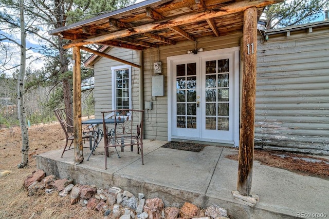 11 Hupp Rd, Bailey, CO 80421 - view of patio with french doors and outdoor dining space