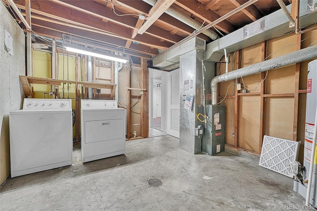 3463 W Bowles Ave, Littleton, CO 80123 - unfinished basement featuring washer and clothes dryer and heating unit