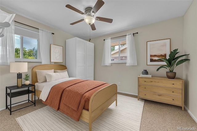 3463 W Bowles Ave, Littleton, CO 80123 - bedroom with a ceiling fan and light carpet