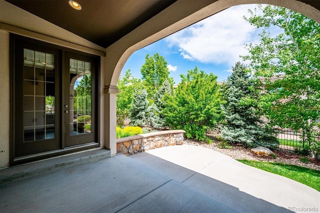 2264 S Joyce St, Lakewood, CO 80228 - view of patio / terrace with french doors and fence