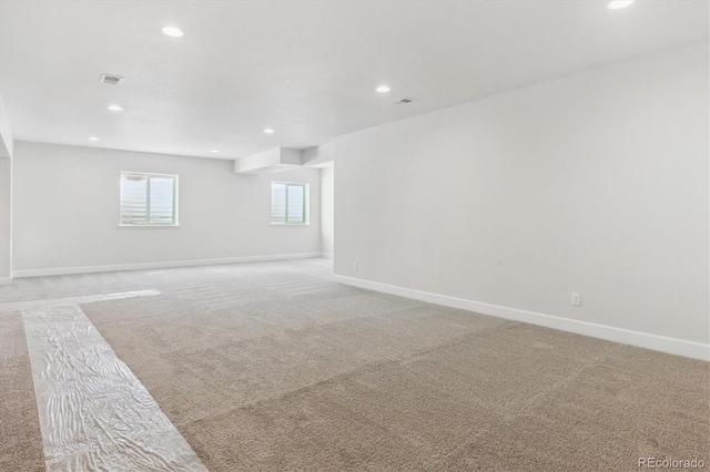 view of carpeted spare room