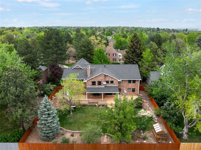 view from above of property